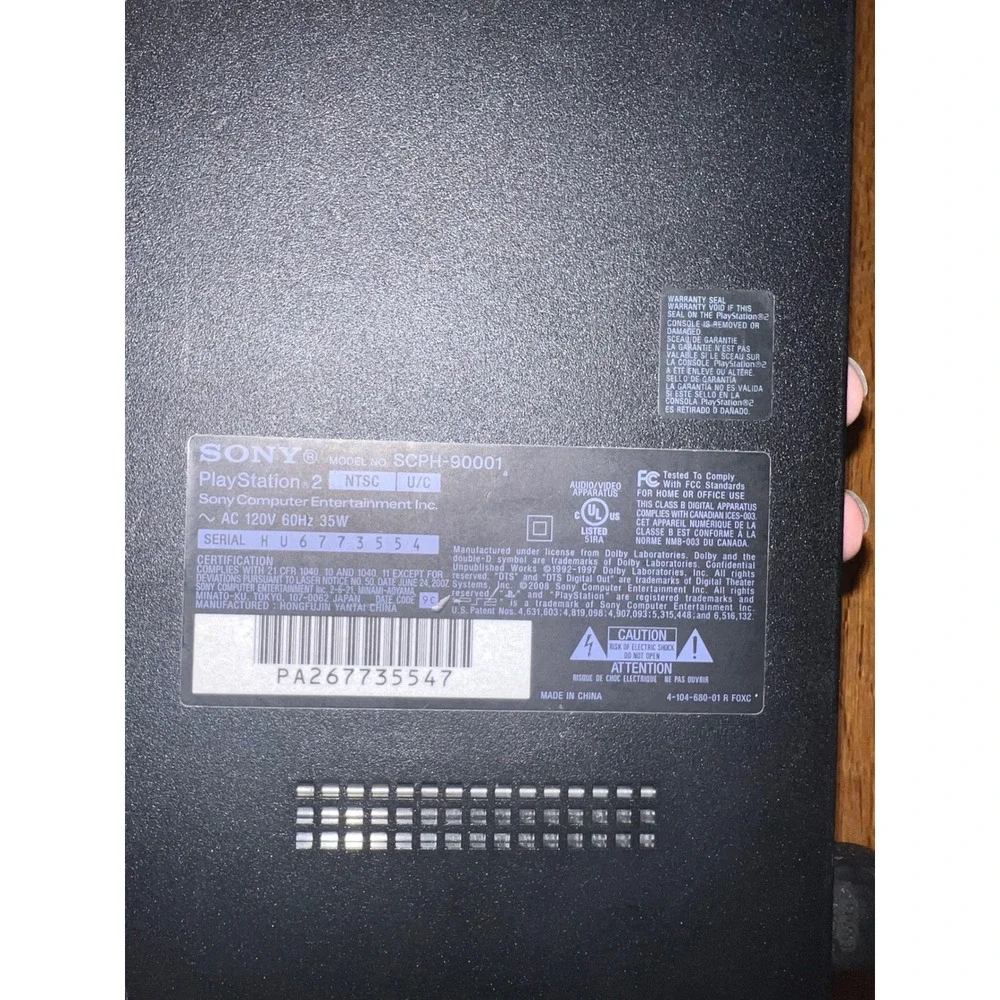 Sony PlayStation 2 PS2 Slim Charcoal Black Console SCPH-90001 with Power Cord